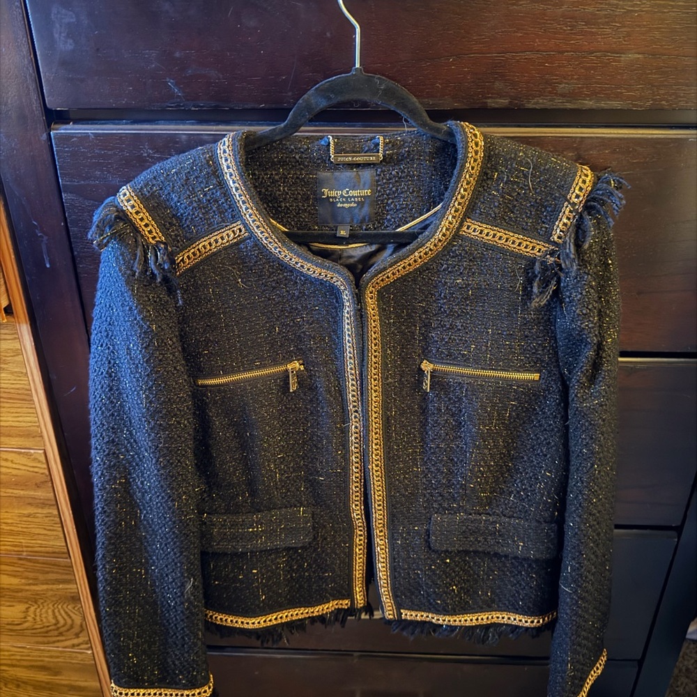Juicy Couture Black and Gold Blazer